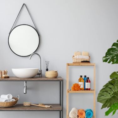 Relaxdays Bamboo Bathroom & Kitchen Shelf, HBT: 162 x 38 x 39.5 cm, Freestanding Shelf with 4 Shelves, Natural