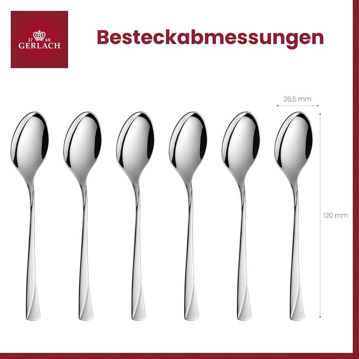 Набір столових приборів Gerlach Valor 68 предметів, нержавіюча сталь, для 12 осіб, блискучий, посудомийна машина, кейс