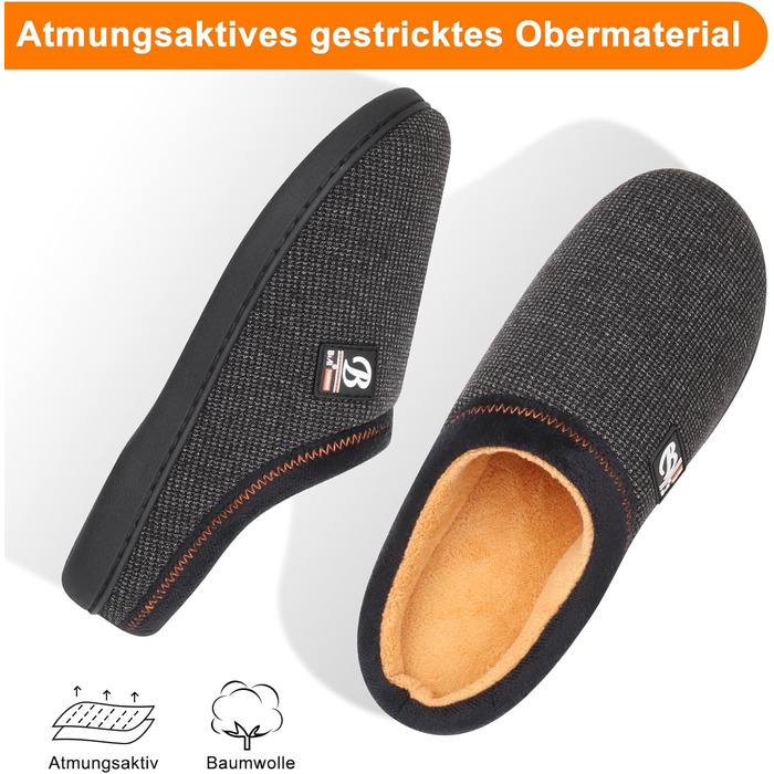 Чоловічі домашні тапочки BIAL з піною з пам'яті, антиковзаючі, теплі, з плюшевою підкладкою, для дому та вулиці, 44/45 EU, Темно-золоте осот