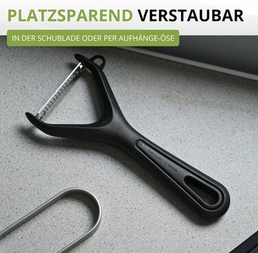 Овочечистка Westmark Julienne Gentle Schwarz - для тонкої нарізки овочів, супів та воку, для правшів та лівшів, нержавіюча сталь