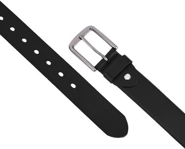 Чоловічий шкіряний ремінь: класичний джинсовий ремінь для чоловіків з подарунковою коробкою. Чорний колір, розмір L (32W-35W, 105 см)