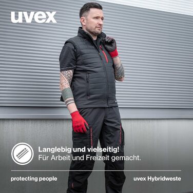 Жилет робочий Uvex tune-up Hybrid для чоловіків - степна, міцна, для активного відпочинку, темно-синій (XXL, чорний/червоний)