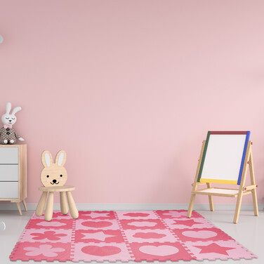 Relaxdays 52-piece puzzle mat with border and motifs