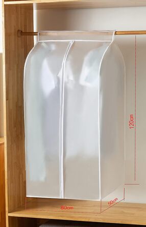 2 шт. Пранці для одягу GQC, великі, прозорі, захисні, з блискавкою (50x80x120 см)