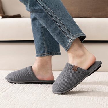 Чоловічі домашні капці RockDove LiteStep з вельвету та піною з ефектом пам'яті Memory Foam, світло-сірі, розмір 44/45 EU