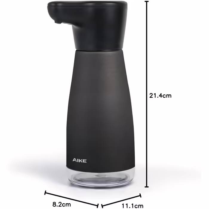 AIKE Automatic Soap Dispenser, Stainless Steel, 420 ml Rechargeable Soap Dispenser with USB Magnetic Connector, Soap Dispenser for Kitchen and Bathroom, IPX7 Waterproof