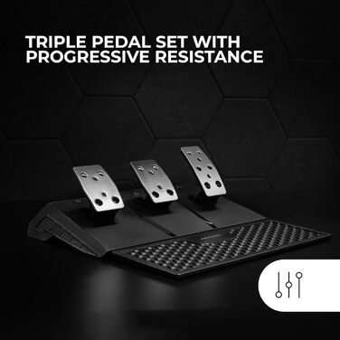 Кермо Mars Gaming MWH-RSX для SimRacing з Force Feedback та 3 педалями, 12 передач, 14 кнопок, PC/PS4/Xbox Series X|S