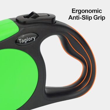 Висувна поводок для собак Taglory, 5м, для середніх та великих собак до 45кг, з надійним гальмом та антиковзним руків'ям