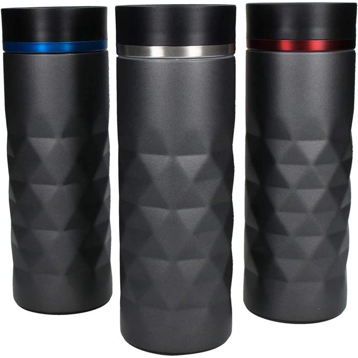 Термокружка Diamond з нержавіючої сталі Elasto Premium | 450 мл | Зберігає тепло та холод | Без BPA | Матова, блискуча (Шифер сірий)