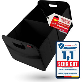 PROTEX Trunk Organizer [2024 Test Winner] 70 L Cooler Bag - Foldable Trunk Bag with Lid - XXL Trunk Box with Heat & Cold Insulation - Practical & Waterproof (grey) (44l Black)