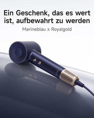 Фен Laifen з магнітною насадкою, 200 млн негативних іонів, 110 000 об/хв, швидке сушіння, Swift Premium, кобальтово-синій