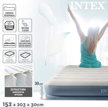 Надувний матрац Intex Dura-Beam Standard, 203 x 152 x 30 см, California King, кольоровий