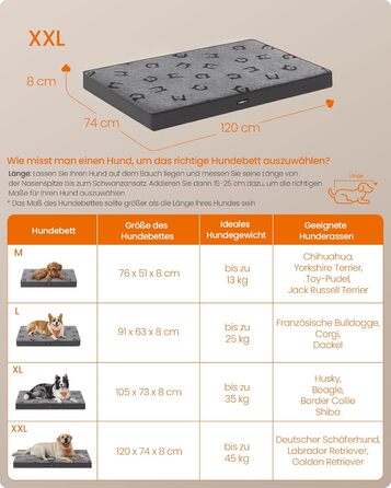 Крізь для собак Feandrea, розмір M, 76 x 51 x 8 см, водовідштовхувальний, знімний килимок, сірий, для маленьких та мініатюрних собак