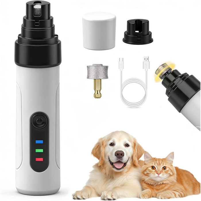 Електричний точило для кігтів собак Ntrjtrss USB, тихий точило для кігтів собак для великих, середніх та малих собак та котів
