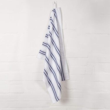 Sticky Toffee Striped Dishcloths 100% Cotton | 5-Piece Set | 50 x 70 cm | Blue Stripes | Absorbent Restaurant Bar Glass Dishcloths
