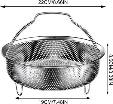 Вставка для пароварки, Ø 22 см, нержавіюча сталь 304, для каструль, сковорідок, мультиварки Instant Pot