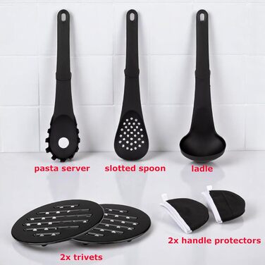 Набір каструль та сковорідок EliteHoff 17 предметів з антипригарним покриттям, чорний (E-7026)