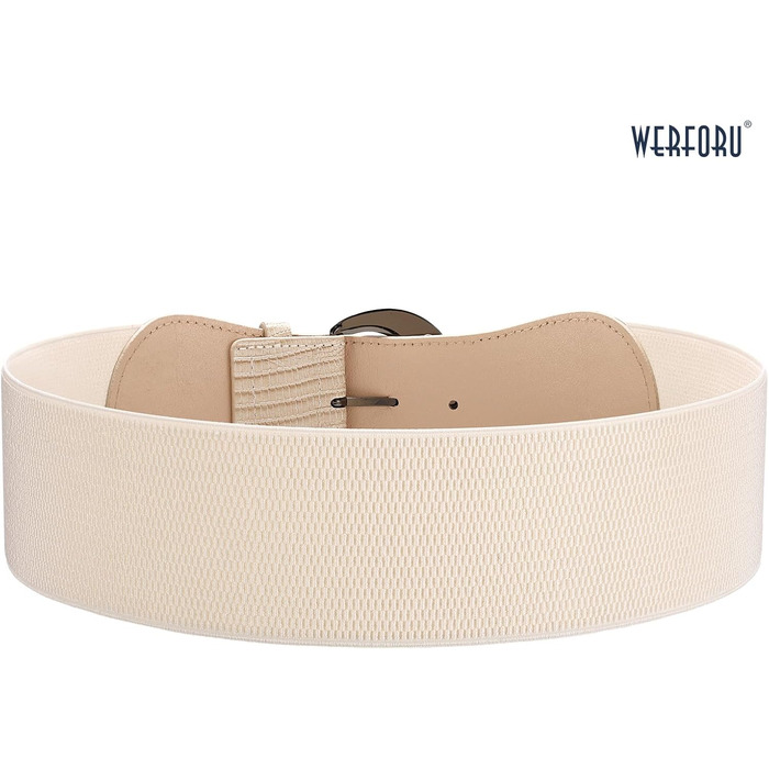 Жіночий широкий еластичний пояс WERFORU для суконь та костюмів, розмір 94-107 см (K-khaki)