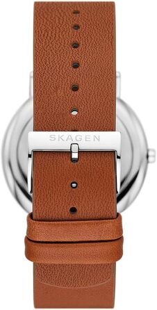Годинник Skagen Signatur для чоловіків з кварцовим механізмом та шкіряним ремінцем (колір: коричневий та білий)