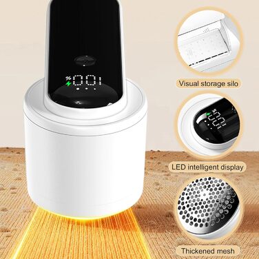 Електричний видалення ворсу - бездротовий пристрій для видалення ворсу з LED-дисплеєм та 3 швидкостями, з 2 запасними лезами - ідеально підходить для светрів, ковдр, одягу та іншого - портативний, ефективний видалення ворсу з тканини