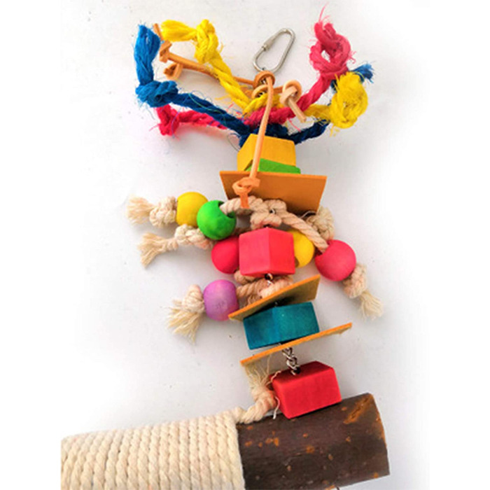 Bird Toy, Bird Toy for Birds, Parrots, Swing, Natural Wood Chew Toy, Hanging, Bird Toy Wooden Bell, Bird Swing, Chewing Accessories, Colorful Wooden Ferris Wheel