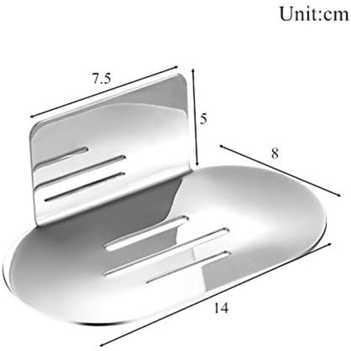 Тримач для мила Celbon SUS 304 з нержавіючої сталі, без свердління, для ванної кімнати (хром)