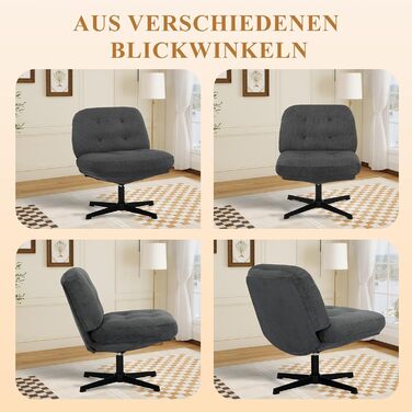 Офісний стіл COLAMY: ергономічне крісло з підлокітниками 3D, регульованою підголівником, для офісу, дому та навчання, чорний (темно-сірий), набір 2 шт.