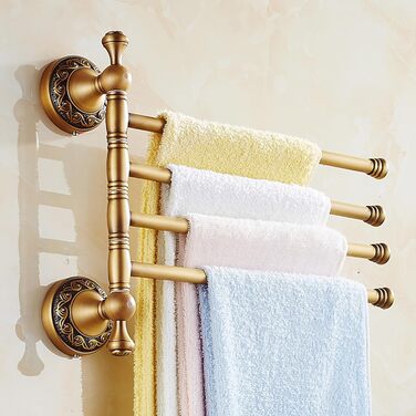 Brass toothbrush holder, antique bronze finish, cup holder with white ceramic cup, wall-mounted, bathroom accessory, patterned carving design (folding towel rack)