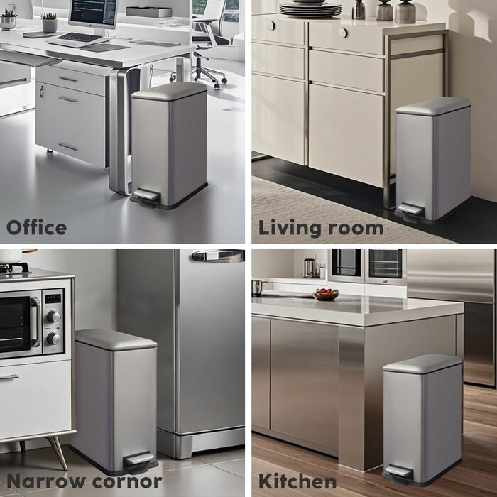 Трюмний сміттєвий бак для кухні, нержавіюча сталь, 30л, з кришкою та внутрішнім відром