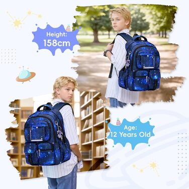 Шкільний рюкзак для хлопчика, дихаючий, 1-5 клас, для початкової та середньої школи, темно-синій