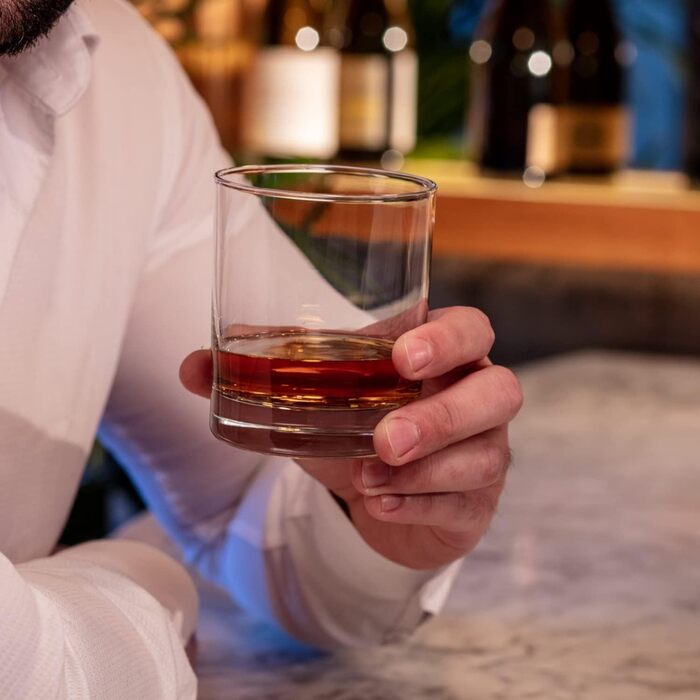 Krosno Whisky Glasses Tumbler | Set of 6 | 300 ML | Blended Collection | Perfect for Home, Restaurants, and Parties | Dishwasher Safe
