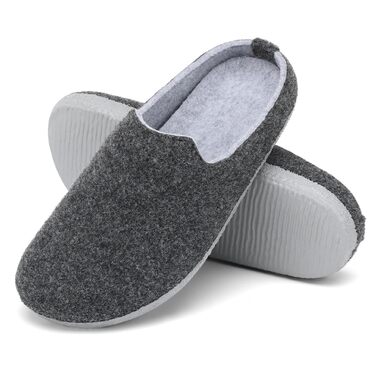 Тапочки домовими з фетру Mishansha для жінок та чоловіків, зимові, зручні, чорні, розмір 36-48