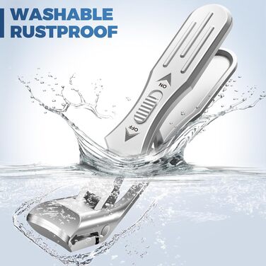 Нігтеріз для літніх людей з товстими нігтями, кутовий гострий нігтеріз для великих пальців ніг, з захистом від заклинювання, широкий отвір для нігтів, нігтеріз для товстих пальців ніг, преміум якість (сріблястий)