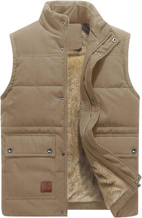 Тепла чоловіча жилетка KEFITEVD на осінь/зиму: комфорт та стиль для полювання та роботи (Хакі, розмір L)