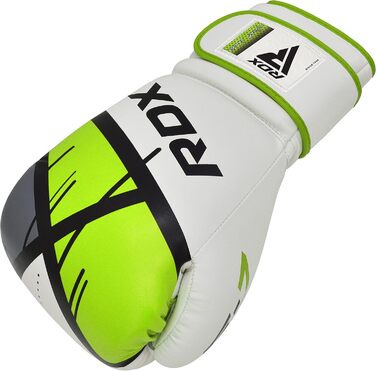 Боксерські рукавички RDX для дітей 6oz, Junior Training, Maya Hide, шкіра, вентильована долоня, Муай Тай, ММА, кікбоксинг, спаринги, удари по мішечку, удари по лапах, зелені