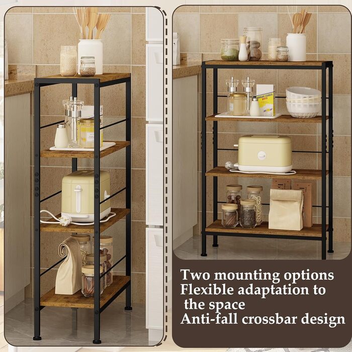 WOLTU 4-Tier Corner Shelf - White Oak & White Finish