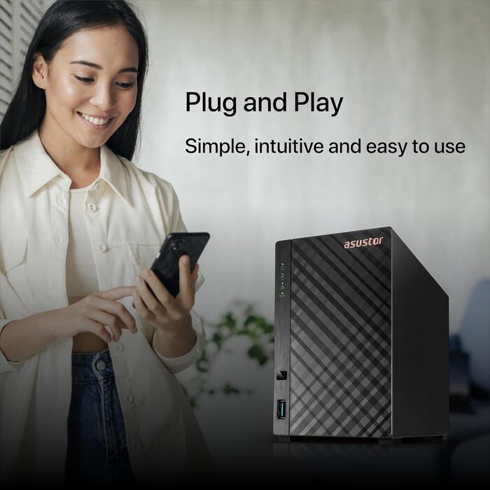 Asustor Drivestor 2 Lite AS1102TL: 2-байовий NAS корпус для мережевого зберігання даних, 1.7GHz Quad Core, 1GbE, 1GB DDR4 RAM