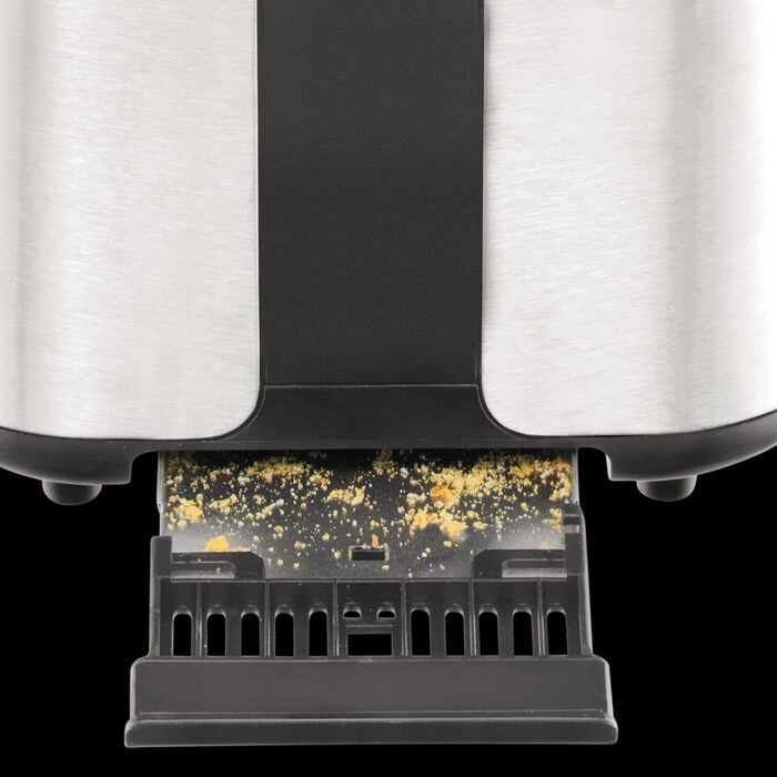 Krups KH442D Control Line Premium Toaster | Stainless Steel | 2 Short Slots for 2 Slices | Bagel Attachment | 6 Browning Levels | 850 W | 23.6 x 32.4 x 20.2 cm | Silver/Black