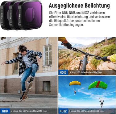 Набір фільтрів ND NEEWER (4 шт.) + лінза збільшення 15x для GoPro Hero 13/12/11/10/9: ND8, ND16, ND32, CPL