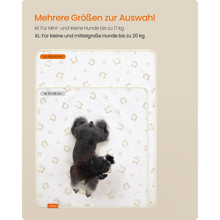 Підстилка для собак Feandrea, 2 шт., водонепроникна, XL (122 x 91 см), антиковзка, для собак, котів, кроликів