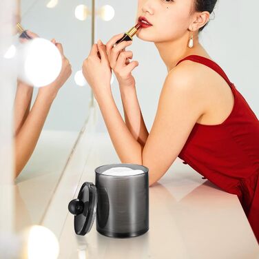 Контейнер для ватних паличок та дисків, органайзер для косметики з нержавіючою сталлю