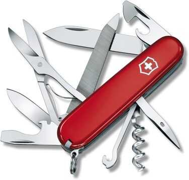 Швейцарський ніж Victorinox Mountaineer, мультитул, 18 функцій, з лезом, відкривачкою для пляшок та консервів, червоний