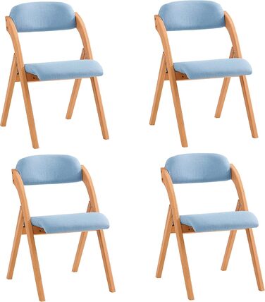 SoBuy FST92-GR Folding Chair Kitchen Chair with Padded Seat and Backrest Green WxHxD approx.: 47x77x60cm Green (4 chairs, Blue)
