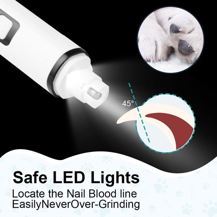 Електричний триммер для собак та котів Aomig Krallenschleifer 6 шт. з LED-дисплеєм та змінними насадками