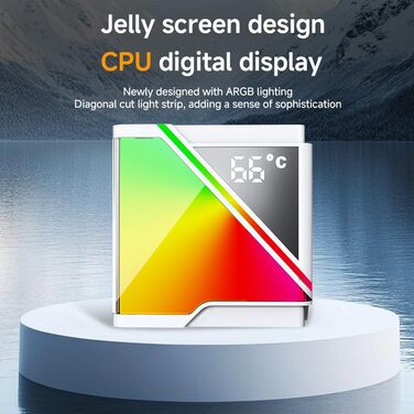 Jungle Leopard ProFlow AIO: 240мм водяне охолодження з LCD-дисплеєм, ARGB вентилятор, підтримка AM4/AM5/LGA1851/1700 (Чорний)