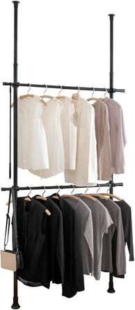 WENKO Telescopic Wardrobe System Hercules Basic Black
