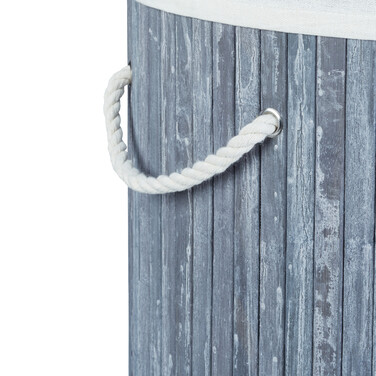 Relaxdays Bamboo Laundry Basket Round
