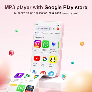 MP3 плеєр Oilsky 80GB з Bluetooth, WiFi, Android 9.0, 4