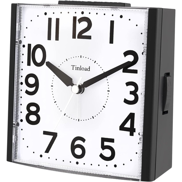 Analog Senior Alarm Clock with Night Light, 4.7-inch Dial, Table Clock with Snooze Function, Loud, 3-Stage Increasing Bell Sound, Battery Powered