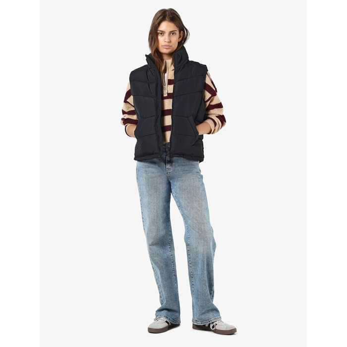 Жіночий короткий жилет Noisy May NMDALCON, XS, чорний/білий